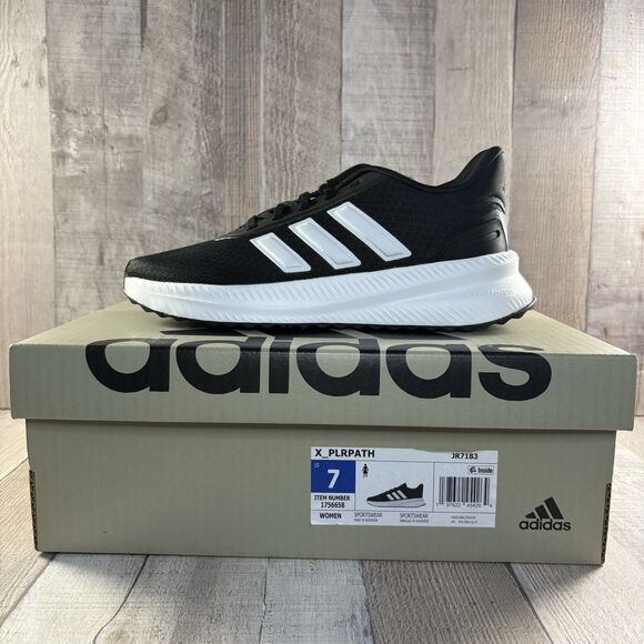 Adidas Women's Size 7 X_PLR Path Running Shoes Sneakers Cloudfoam Black White - Picture 12 of 13
